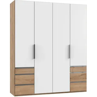 Level 200 x 236 x 58 cm Plankeneiche Nachbildung/weiß mit Schubladen