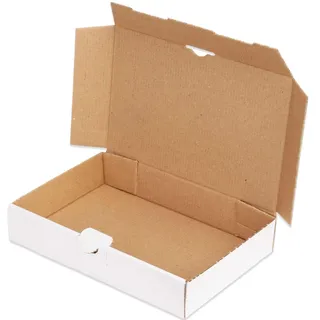 kartonprimus Maxibriefkartons 240 x 160 x 45 mm MB-3 weiß Maxibrief Karton Faltschachtel stabil Versandkarton für Post DHL Versand DIN A5 Warensendung Büchersendung Versandschachtel (25 Stück)