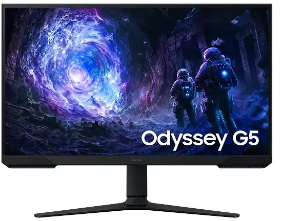 SAMSUNG Odyssey G5 LS27FG510EUXEN, 27" 27", 1ms (MPRT), 2560x1440, 180Hz, IPS, entspiegelt, 300cd/m2, 1x DP 1.4,  2x HDMI 2.0, 3.5mm LineOut, höhenverstellbar (120mm), Pivot, drehbar (+-15Grad),  neigbar (+20/-5Grad), Adaptiv Sync, AMD FreeSync Premium zert.