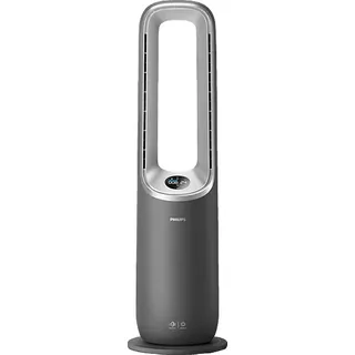 Philips AMF870/15 Air Performer Serie 8000 3 in 1, CADR 270 m3/h, sanfter Schlafmodus Luftreiniger, Ventilator und Heizlüfter Dunkelgrau/Silber (40 Watt, Raumgröße: 168 m3, Vorfilter, HEPA- Aktivkohlefilter)