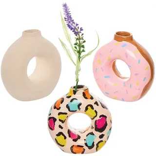 Vasen Donut aus Keramik  (pro Set 3)