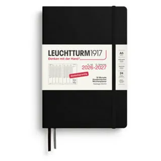 Leuchtturm1917 Akademischer Wochenplaner Medium A5 18 Monate Schwarz 2027