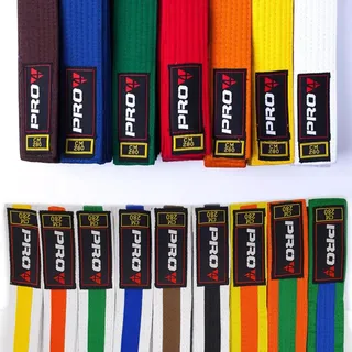 Pro4 Budo Gürtel 1 oder 2 farbig für Kampfsport Karate TKD Kickboxen Judo Jiu Jitsu 220 240 260 280 300 oder 320cm (gelb, 220cm)