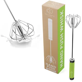 Oliver's Kitchen® Hand-Quirl - Automatischer Schneebesen - Müheloses Mixen, Schlagen, Aufschäumen, Rühren von Eiern, Butter, Sahne, Kaffee, Cocktails-| Keine Batterien - Platzsparend