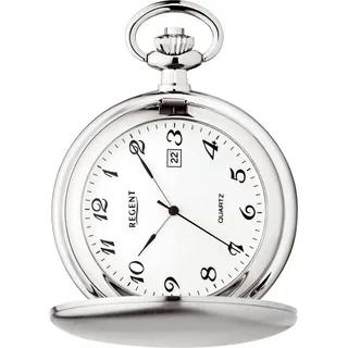 Regent Taschenuhr Regent Herren Taschenuhr Analog Gehäuse, (Analoguhr, Analoguhr), Herren Taschenuhr rund, extra groß (ca. 48mm), Metall, Elegant silberfarben