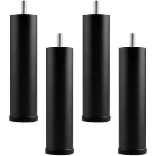 NANNAN3360 Schwarze Schrankfüße Verstellbare Möbelfüße Stützbeine Metallfüsse Aluminiumlegierung Tischfüße für Sofa Bett Couch Stuhl Füße, 4 Stück (15cm,M10)