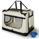 Hundetransportbox Lassie XL (beige) faltbar mit Decke, - 56x81x58 cm Hundetasche Hundebox