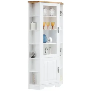 Home Affaire Eckvitrine »Trinidad«, Höhe 188 cm, FSC® zertifiziertes Massivholz, goldfarben