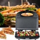 Antihaftbeschichteter Sandwichmaker und Kontaktgrill, schwarz, 750W, Panini Maker für Toasts oder Sandwiches, Fleisch oder Gemüse, leichte Reinigung