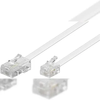 goobay RJ45-RJ11 Anschlußkabel 3m, ws, St/St 93061