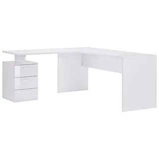 INOSIGN Eckschreibtisch »New Selina«, Schreibtisch, Schubkästen, mit oder ohne Monitoraufsatz, B 180/160 cm weiß