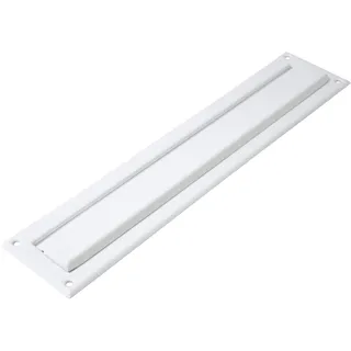 Amig - Briefkastenschlitz Weiß Mod. 2 - Klappe für Wände oder Türen - Briefsammler mit Stahldeckel - 342 x 73 mm - Schlitzmaß: 312 x 43 mm - Mattweiß - Briefschlitz