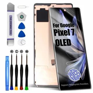 OLED Ersatz-LCD-Bildschirm für Google Pixel 7, LCD-Display, Touchscreen, Reparatur-Set mit Rahmen, GVU6C, GQML3, GO3Z5 (mit Fingerabdruck-Funktion)
