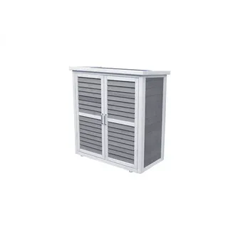 LECO Gartenschrank MOMO 87 x 47 x 95 cm Grau-weiß