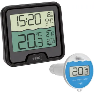 TFA Dostmann Marbella Poolthermometer Schwarz