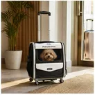 Tiertransporttasche Trolley Rucksack Schwarz