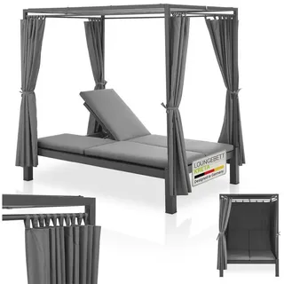 Juskys Kreta Doppel-Loungebett Grau