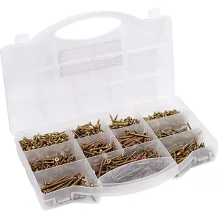 Connex Mehrzweckschrauben-Sortiment Senkkopf TX, verzinkt 900 Stück grau