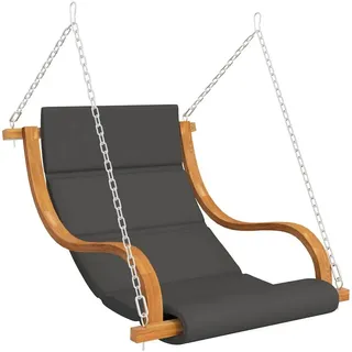 vidaXL Hängeliege mit Kissen Massiv Bugholz mit Teak-Finish
