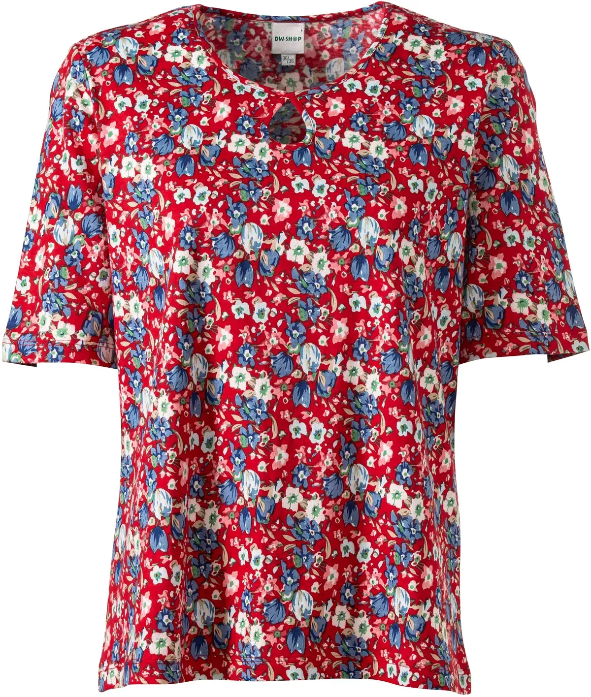 Baumwoll-Shirt, Druck rot, 44/46