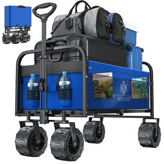 Kesser Bollerwagen mit breiten Reifen blau/grau