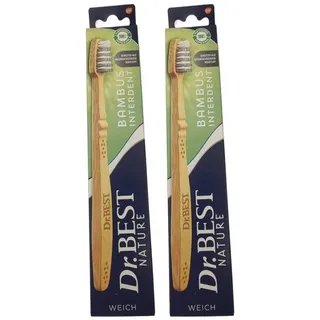 Dr. Best Zahnbürste 2 x Dr.Best Zahnbürste Bambus Interdental Weich Nature