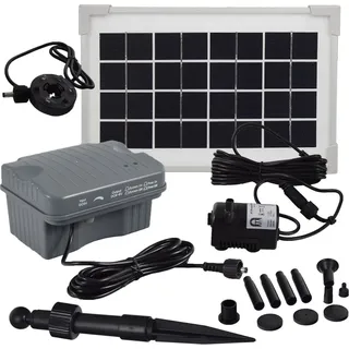 Agora-Tec Agora-Tec® Solar Springbrunnen Teichpumpen - Set 3.5W-BL-Li mit Akku und LED Licht