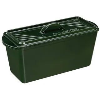 Navaris Gusseisen Brotbackform mit Deckel - 34 x 13 x 13cm Kastenform Backform Auflaufform - Dutch Oven rechteckig mit Griff zum Brot Backen und Kochen - emailliert grün