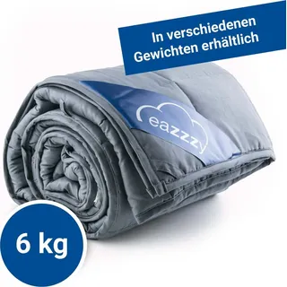 Genius eazzzy Gewichtsdecke (6kg) mit Glasperlen 155 x 200 cm gegen Schlafstörungen grau; A19312 - Grau
