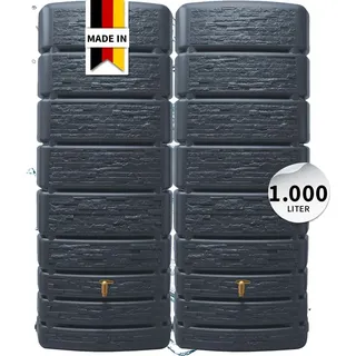 Slim Wandtank Set 2 x 500 l inkl. Verbinder stone decor