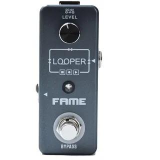 Fame Looper Effektgerät für Gitarren, Kompakter Loop Recorder, 10 Minuten Aufnahmezeit, Unbegrenzte Overdubs, Fußtaster-Bedienung, Top-Qualität, Ideal für Songwriting und Übungen