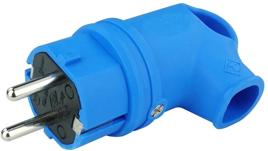Gummistecker mit Griff 16A 230V Stecker blau 3101-302-0900