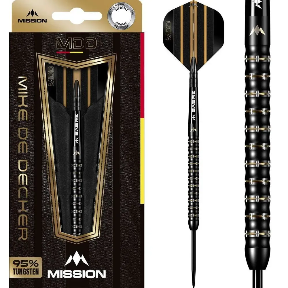 Mission Mike de Decker Black-Gold Steeldarts - 24g