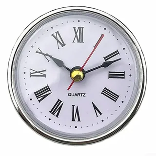 HEIBTENY M2188-65MM Uhr, Eingebettete Uhr,65 Mm Quarzuhr-Einsätze, Uhrwerkeinsatz, Ersatz-DIY-Teile, Römische Zahlen(Silver)