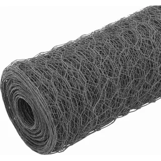 vidaXL Drahtzaun Stahl mit PVC-Beschichtung 25 x 1,2 m Grau
