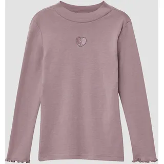 Longsleeve im Slim Fit mit Glitzergarn-Stickerei - pink - 104/110