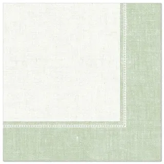 Papstar 50 Servietten "ROYAL Collection" 1/4-Falz 40 cm x 40 cm jadegrün "Linum"