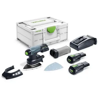 Festool Akku-Deltaschleifer DTSC 400 3,1 I-Plus (mit Akkupacks BP 18 Li 3,1, Schnellladegerät, Schleifschuh, Protector, Longlife-Staubfangbeutel), im Systainer