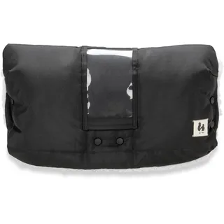 hauck Handwärmer für Kinderwagen Buggy Fahrradanhänger, Handmuff mit Touchscreen Handy Tasche, Warmes Teddy Fleece, Wasserabweisend, Einfache Befestigung am Schiebegriff (Schwarz)
