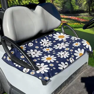Poceacles Daisy Cartoon Panda Muster Golf Cart Seat Towels Quick Dry Comfortable Golf Cart Accessories Stay Cool Sightseeing Car Cushion Cover
