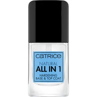 Catrice Natural All in 1 Hardening Base &Top Coat, Unter- und Überlack, transparent, schützend, schimmernd, transluzent, glänzend, ohne Aceton, vegan, Mikroplastik Partikel frei (10,5ml)