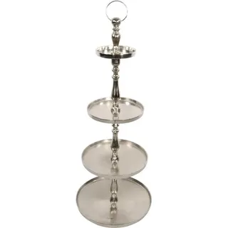 Lesli Living Etagere Brush Aluminium Silber 4Etagen Servierständer Etagerie