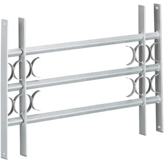 Relaxdays Einbruchschutz, ausziehbar, für außen, Stahl, 450 x 700-1050 mm, Sicherheitsgitter, grau