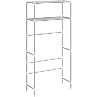 vidaXL Waschmaschinenregal 2 Ablagen Grau 69x28x143 cm Eisen