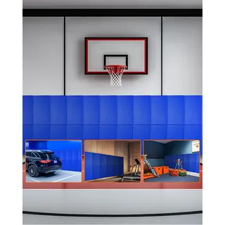 Vevor Wandpolster für Fitnessstudios (180 x 60 x 5 cm) reißfeste Wandmatte, abnehmbare Schaumstoffpolsterung mit hoher Dichte zur Wandmontage für Basketballplätze, Schutzpolster für Keller Blau