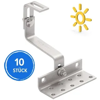 NUASOL NuaFix 10x Dachhaken Photovoltaik Solarmodule Balkonkraftwerk - verstellbar, edelstahl