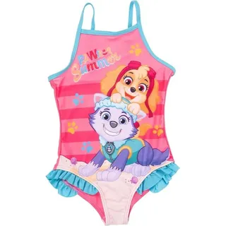 UNITED LABELS Paw Patrol Badeanzug mit Rüschen für Mädchen - Skye & Everest Pawfect Summer Schwimmanzug Kinder (DE/NL/SE/PL, Numerisch, 122, 128, Regular, Rosa/Blau) - 122-128