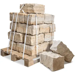 Galamio Sandstein Mauersteine 40 x 20 x 20 cm gebrochen 940 kg