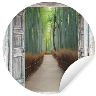 MuchoWow Wandsticker Bambus - Japan - Aussicht - Wald (1 St), Wanddeko Wohnzimmer Schlafzimmer Wandverkleidung, 50x50 cm bunt 50 cm x 50 cm x 0.1 cm
