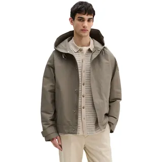 Outdoorjacke MARC O'POLO "aus wasserabweisendem Bio-Baumwoll-Canvas", Herren, Gr. 3XL, frozen taupe, Obermaterial: 75% Baumwolle, 25% Polyamid, unifarben, loose fit, Bündchen, Jacken Outdoorjacke